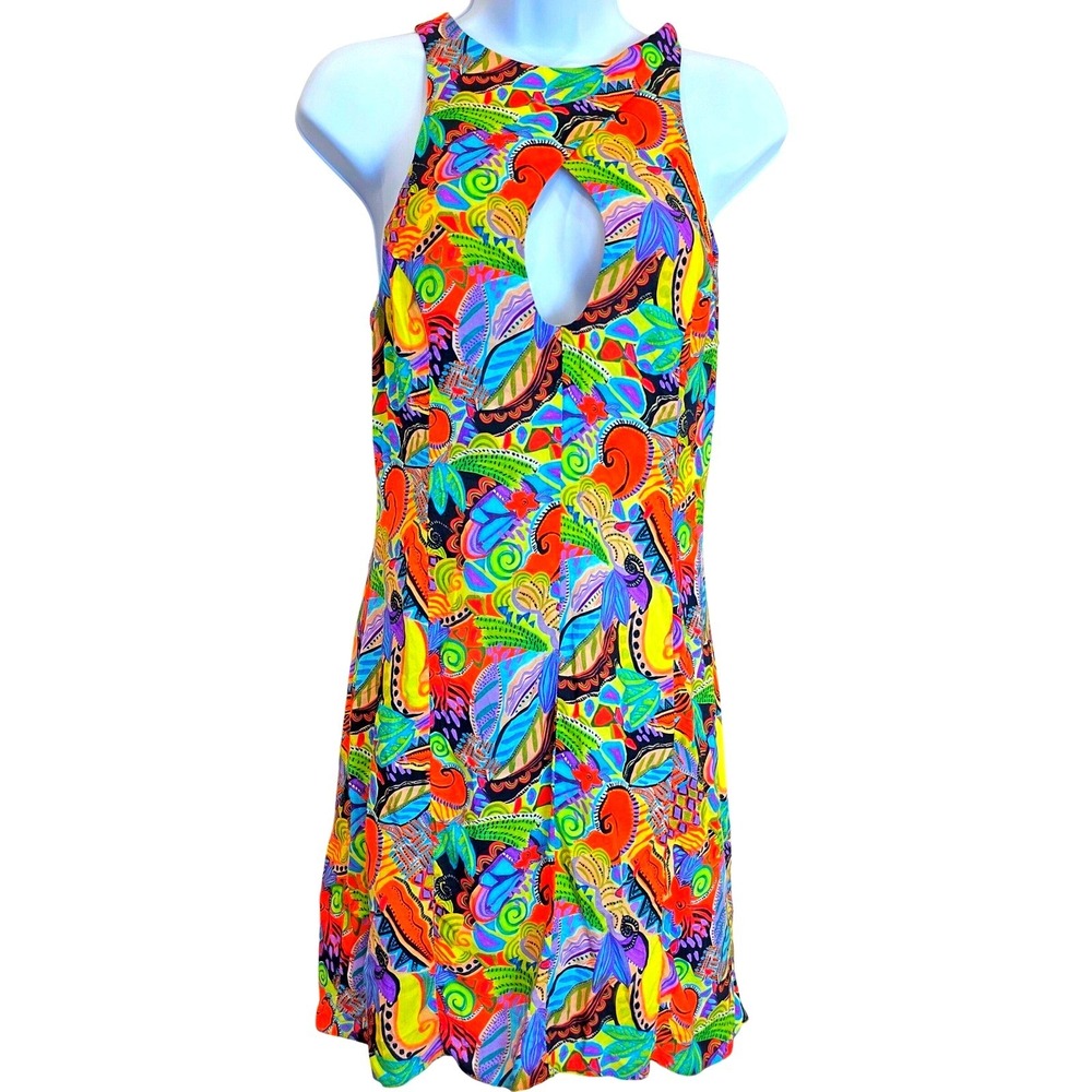 Nasty Gal Collection Mini Dress US 8 Colorful Abstract‎ Print Sleeveless small